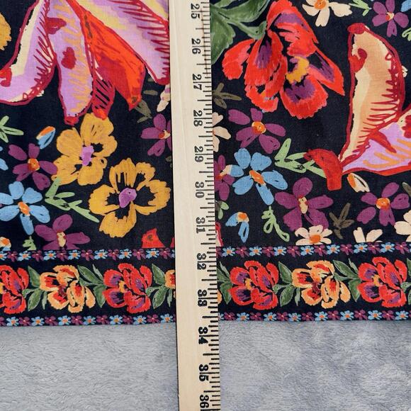 NWT FARM RIO  XL Spring Banana Floral Mini Dress Pleated V-Neck Black Boho - Picture 10 of 16